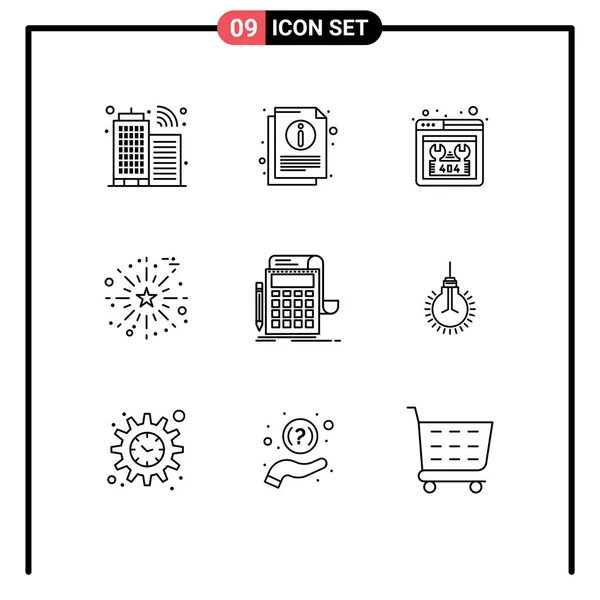 Stock Vector Icon Pack Line Signs Symbols Banking Accounting Missing — Stockový vektor