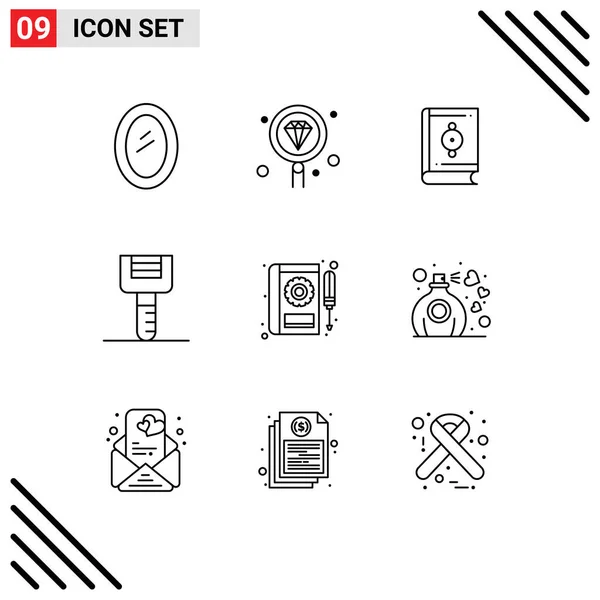 Universal Icon Symbolen Groep Van Moderne Overzicht Van Gereedschappen Keukengerei — Stockvector