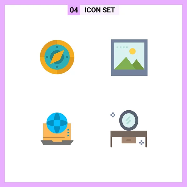 Set Modern Icons Symbols Signs Navigation Communication Location Photo Network — Stock Vector
