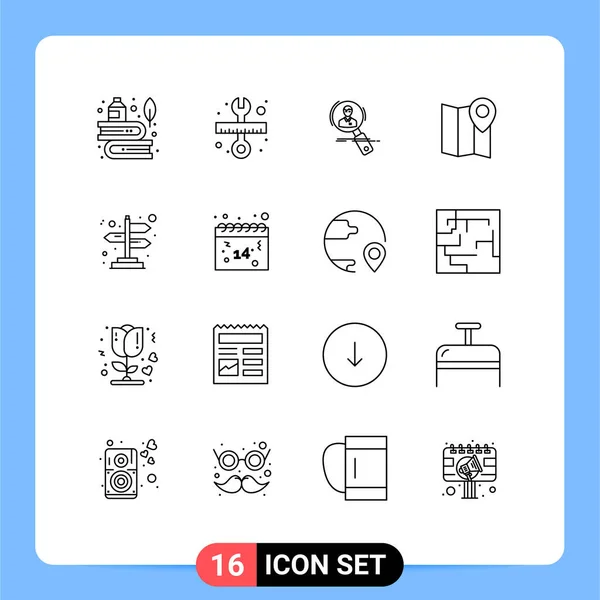 Set Modern Icons Sysymbols Signs Map Resume Scale Resources Hunting — Vector de stock