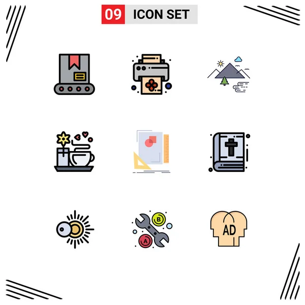 Stock Vector Icon Pack Signos Línea Símbolos Para Boceto Diseño — Vector de stock