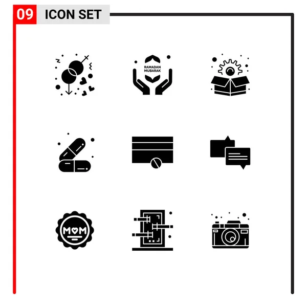 Creative Icons Modern Jelek Szimbólumok Kifizetések Pénzügy Marketing Gyógyszerek Kozmetikumok — Stock Vector