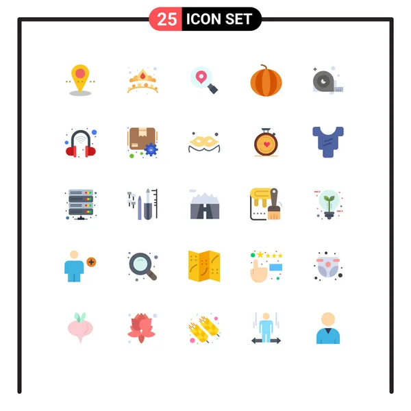 Conjunto Icones Modernos Símbolos Sinais Para Construção Medição Pesquisa Melancia — Vetor de Stock