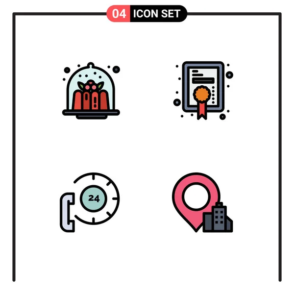 Stock Vector Icon Pack Mit Zeilenzeichen Und Symbolen Für Brownie — Stockvektor