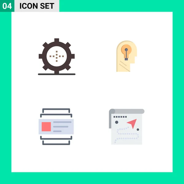 Σύνολο Modern Flat Icons Για Συσκευές Κάρτες Τεχνολογία Ιδέα Χρήστες — Διανυσματικό Αρχείο