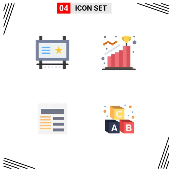Universal Flat Icons Set Web Mobile Applications Board Step Promotion — Stock Vector