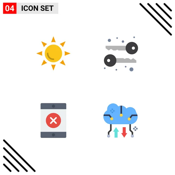 Set Modern Icons Symbols Signs Beach Cloud Computing Graphy Locked — Stock Vector