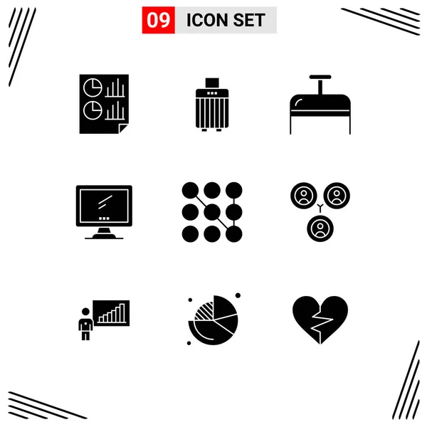 Universal Icon Symbols Group Modern Solid Glyphen Lock Imac Buy — Stockvektor