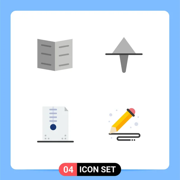 Flat Icon Concepto Para Websites Mobile Apps Libro Diseño Flecha — Vector de stock