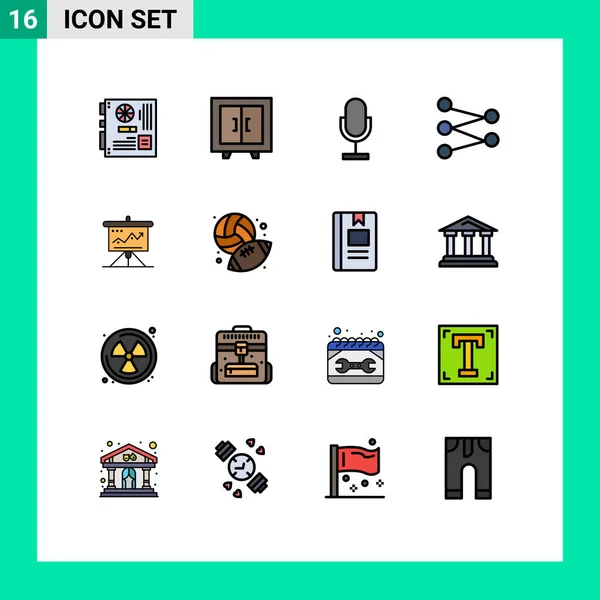 Stock Vector Icon Pack Лінійних Знаків Символів Діаграми Науки Школи — стоковий вектор