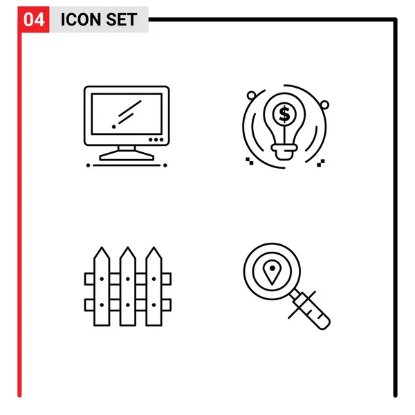Creative Icons Современные Знаки Символы Компьютера Строительства Имака Бизнеса Сада — стоковый вектор
