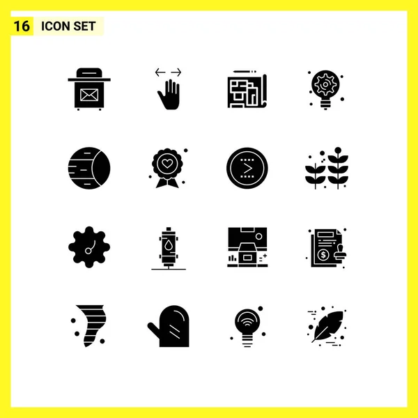 Creative Icons Modern Signs Symbols Science Light Bulb Architecture Innovation — Stock Vector