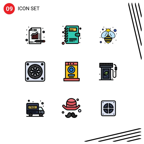 Set Modern Icons Sysymbols Signs Ecology Machine Fly Furniture Clothes — Archivo Imágenes Vectoriales