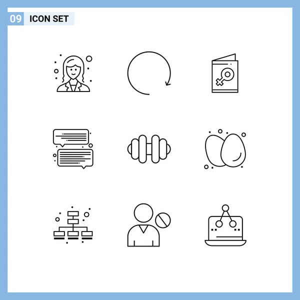 Stock Vector Icon Pack Mit Zeilenzeichen Und Symbolen Für Frühstück — Stockvektor