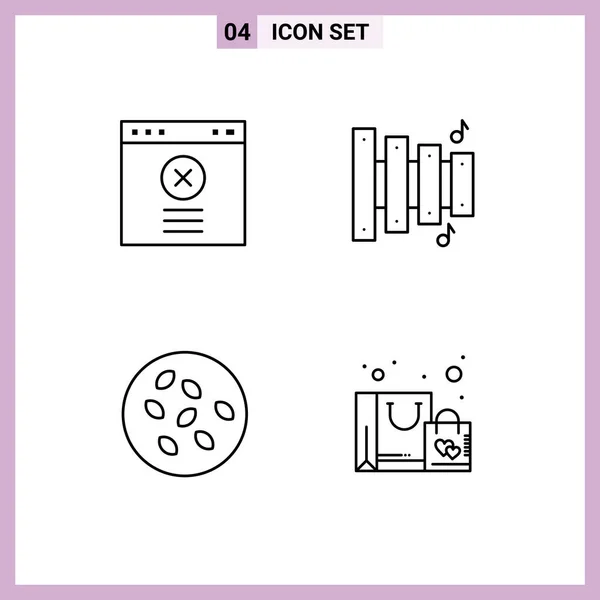 Vector Stock Icon Pack Líneas Signos Símbolos Para Bloques Costuras — Vector de stock