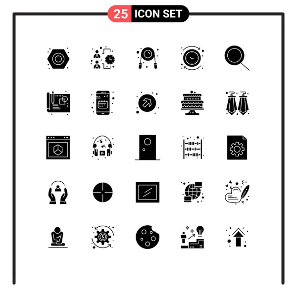 Creative Icons Modern Signs Symbols Search Reverse Exercise Clock Backward — Stock Vector