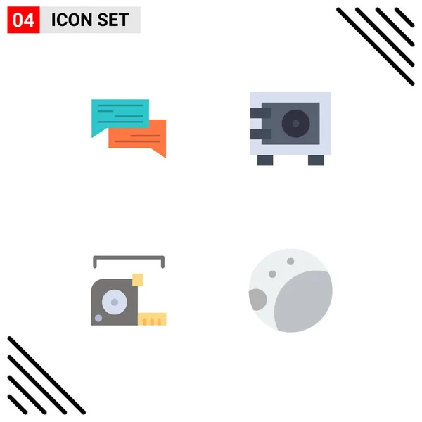 Creative Icons Modern Signs Sysymbols Chat Safe Communication Speech Measure — Vector de stock