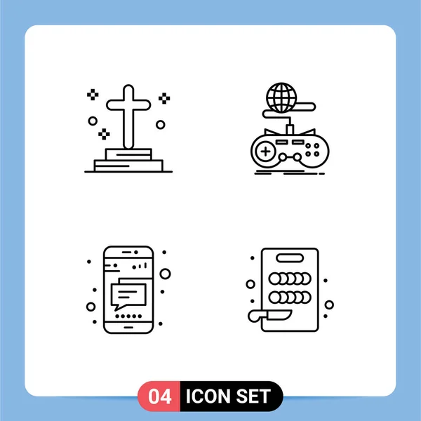 Stock Vector Icon Pack Van Line Tekens Symbolen Voor Dood — Stockvector