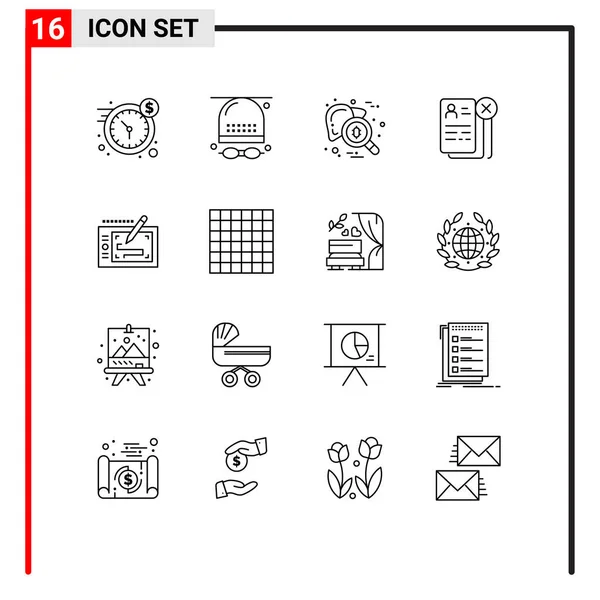 Universal Icon Symbols Group Modern Outlines Job Career Hat Business — Stock Vector