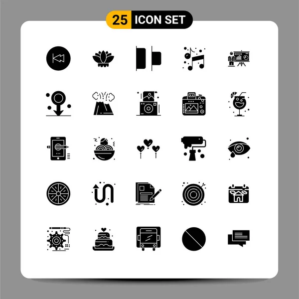 Conjunto Icones Modernos Símbolos Sinais Para Universidade Apresentação Distribuição Pintura — Vetor de Stock