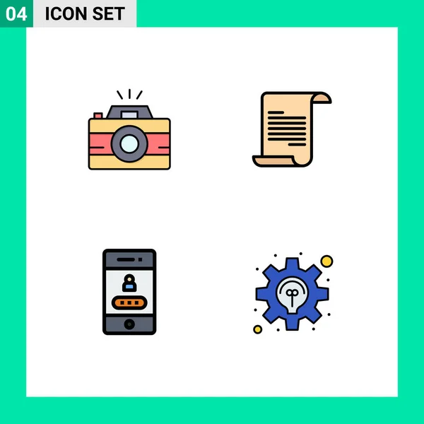 Universal Icon Symbols Group Modern Filledline Flat Colors Camera Password — Stockový vektor