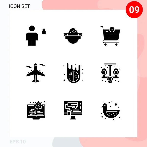 Universal Icon Symbols Group Modern Solid Glyphs Asteroid World Holidays — Vetor de Stock