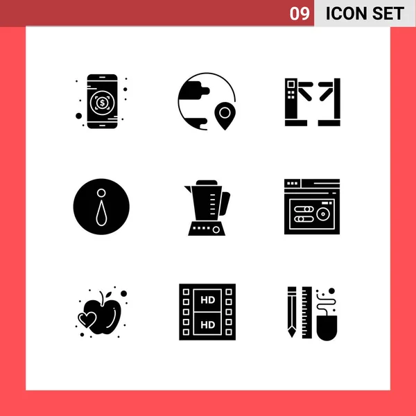 Kreativní Ikony Moderní Značky Symboly Domova Mixér Přístup Informace Kruh — Stockový vektor