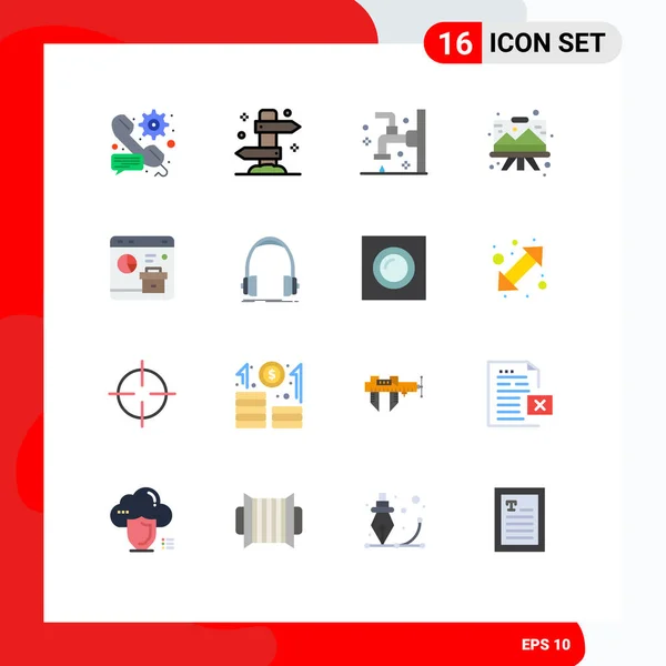 Set Modern Icons Sysymbols Signs Easel Design Tourism Shower Cleaning — Archivo Imágenes Vectoriales