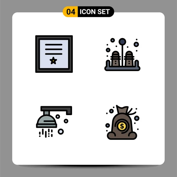 Universal Icon Symbols Group Modern Filledline Flat Colors Badgets Shower — Διανυσματικό Αρχείο