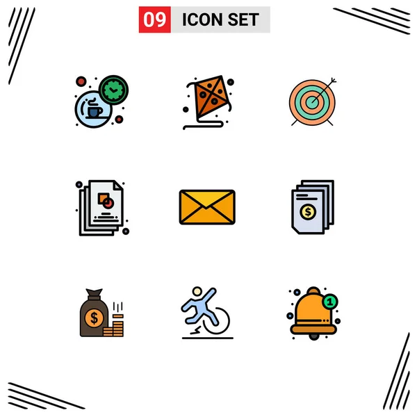 Universal Icon Symbole Grupa Nowoczesne Filledline Płaskie Kolory Użytkownika Poczta — Wektor stockowy