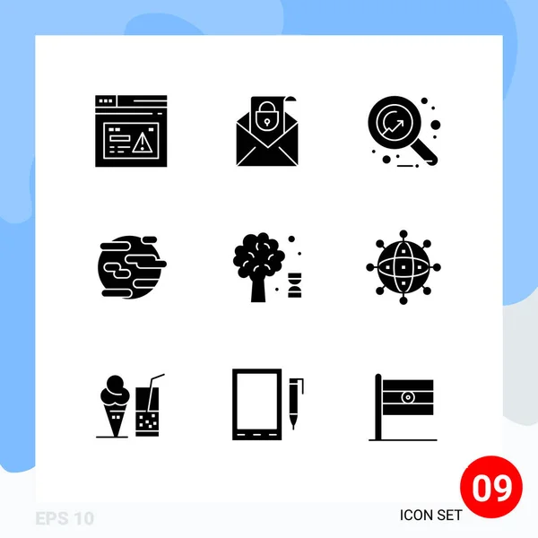 Universal Icon Symbols Group Modern Solid Glyphs World Editable Vector — 스톡 벡터