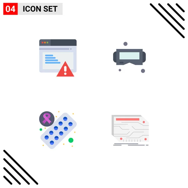 Thematic Vector Flat Icons Editable Sysymbols Seo Medicine Alert Google — Vector de stock