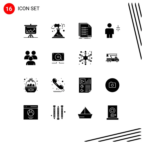 Modern Set Solid Glyphs Pictograph Shower Body Smoke Avatar Listing — Vector de stock