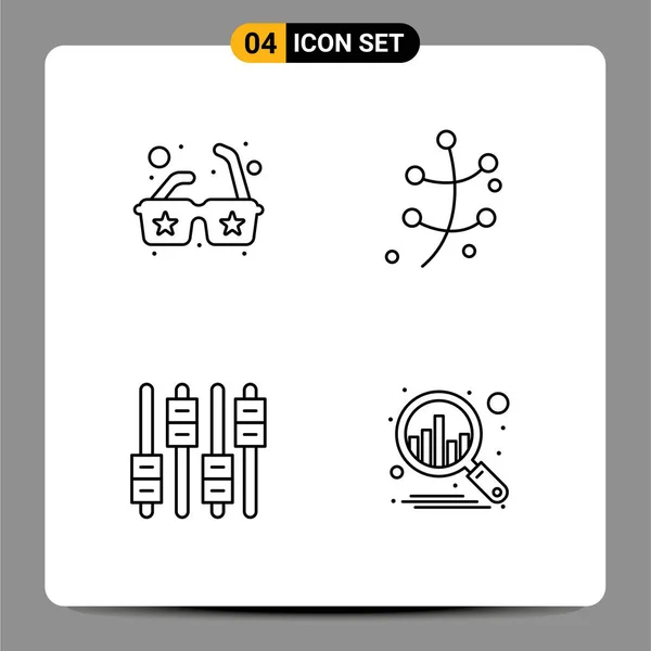 Universal Icon Symbols Group Modern Filledline Flat Cores Óculos Áudio — Vetor de Stock