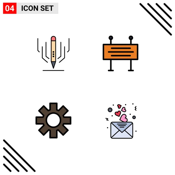 Creative Icons Modern Signs Symbols Digital Art Cog Education Traffic — Stock Vector