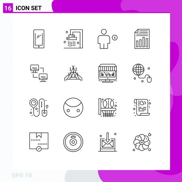 Creative Icons Modern Signs Sysymbols Report File Shower Document Energy — Vector de stock