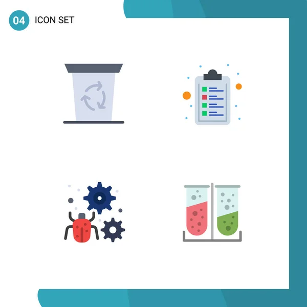 Grupo Ícones Planos Modernos Conjunto Para Reciclagem Foi Configuração Lista — Vetor de Stock