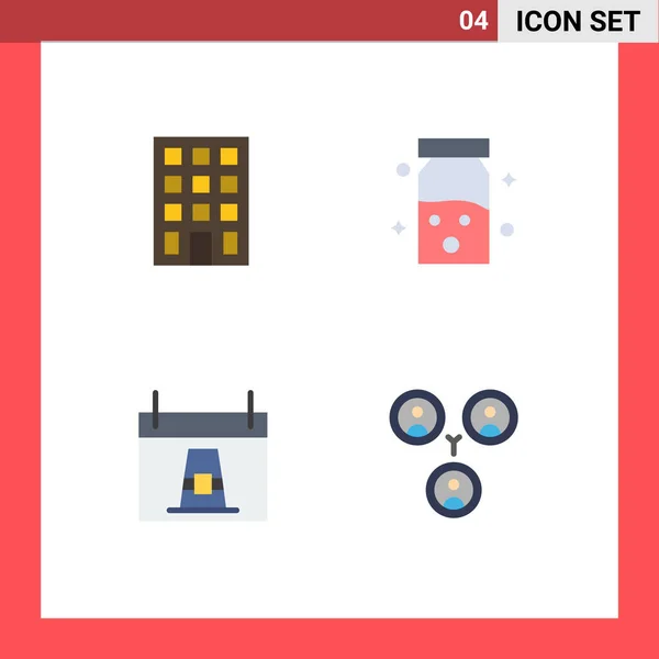 Pack Modern Flat Icons Signs Symbols Web Print Media Building — Stock Vector