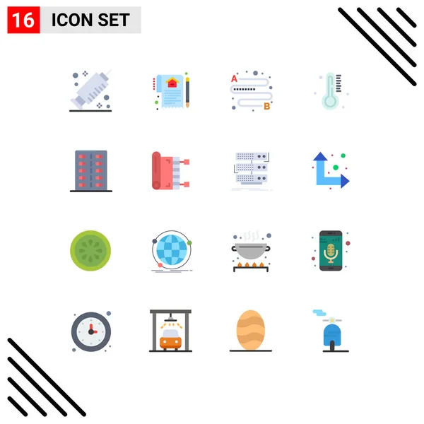 Set Modern Icons Sysymbols Signs Fitness Disease Distance Rain Temperature — Archivo Imágenes Vectoriales