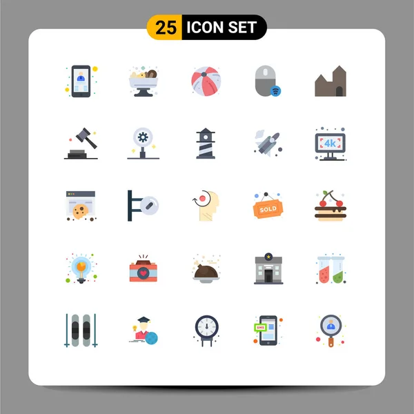 Vector Icon Pack Line Signs Symbols Industrial Plant Factory Beach — 스톡 벡터