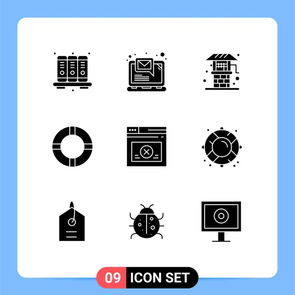 Universal Icon Symbols Group Modern Solid Glyphen Von Web Seite — Stockvektor