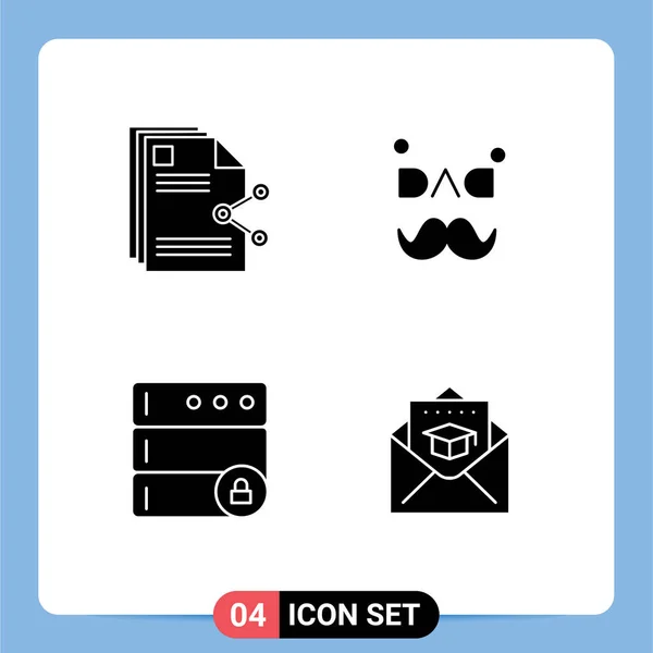 User Interface Solid Glyph Pack Modern Signs Symbols Content Database — Διανυσματικό Αρχείο