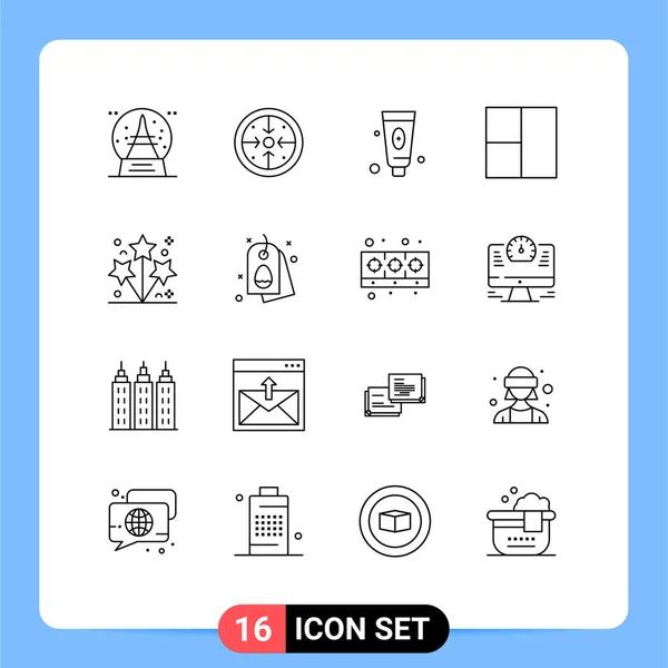 Creative Icons Modern Signs Sysymbols Party Firework Process Layout Foam — Vector de stock