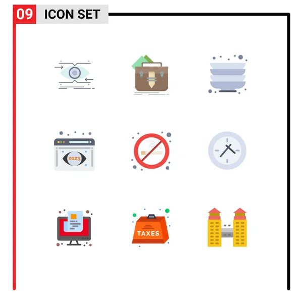 Set Modern Icons Symbols Signs Sign Data Visualization Folder Data — Stock Vector