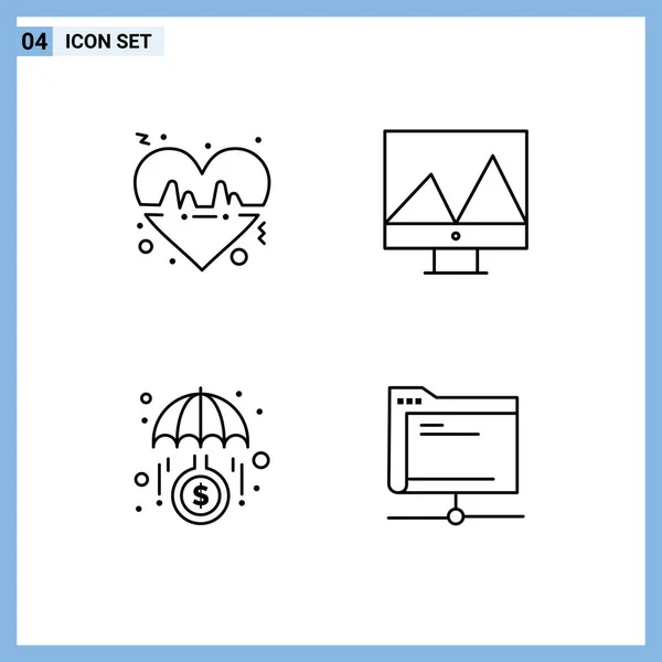 Stock Vector Icon Pack Van Line Signs Symbolen Voor Beat — Stockvector