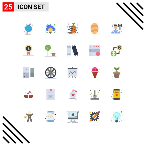 Universal Icon Symbols Group Modern Flat Colors Judge Food Idea — 스톡 벡터