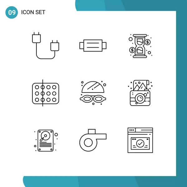 Stock Vector Icon Pack Line Signs Symbols Sample Medical Man — Stock Vector