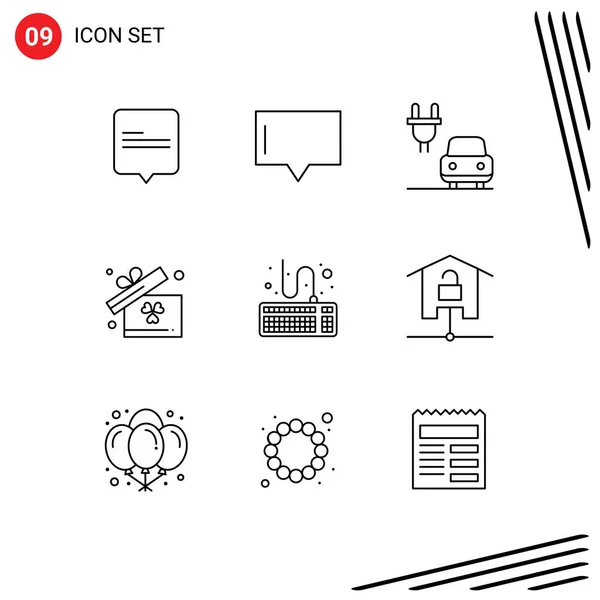 Groupe Contours Signes Symboles Pour Maison Outils Électrique Type Attacher — Image vectorielle