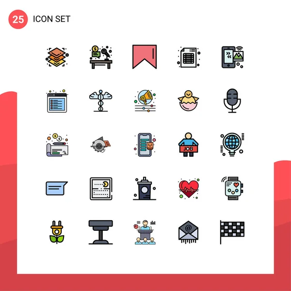 25 Filled line Flat Color concept for Websites Mobile and Apps iot, internet, banner, image, branding Editable Vector Design Elements — Stock Illustration Filled Line Flat Color Concept Websites Mobile Apps Iot Internet Vector Graphics