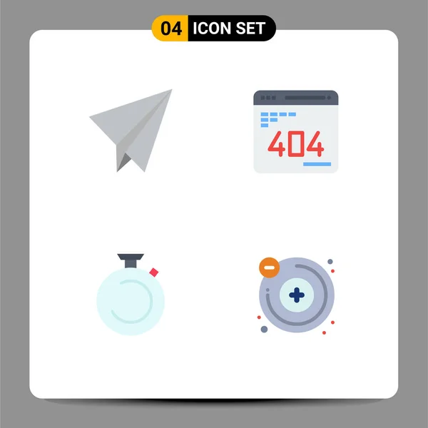 User Interface Flat Icon Pack Modern Signs Sysymbols Paper Clock — Archivo Imágenes Vectoriales